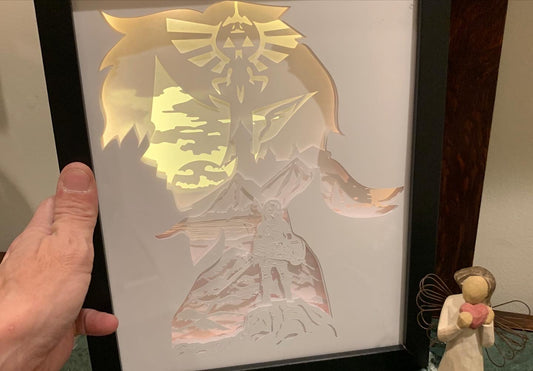 Zelda Lightbox: Legend of Zelda Shadow Box Art - Gamer Gift