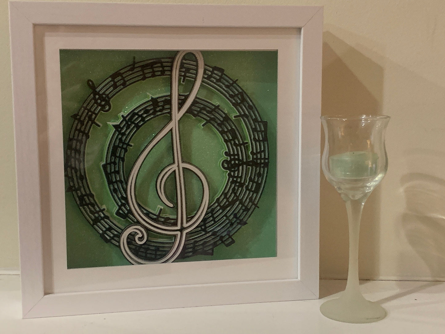 Treble Clef Lighted Shadow Box: Music Lover Gift