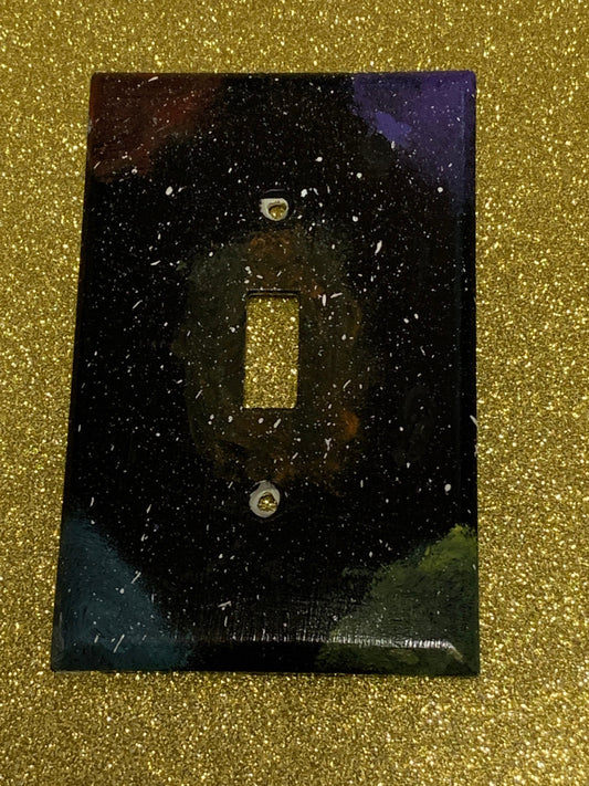 Hand-Painted Galaxy Light Switch Cover Plate: Space Theme Decor