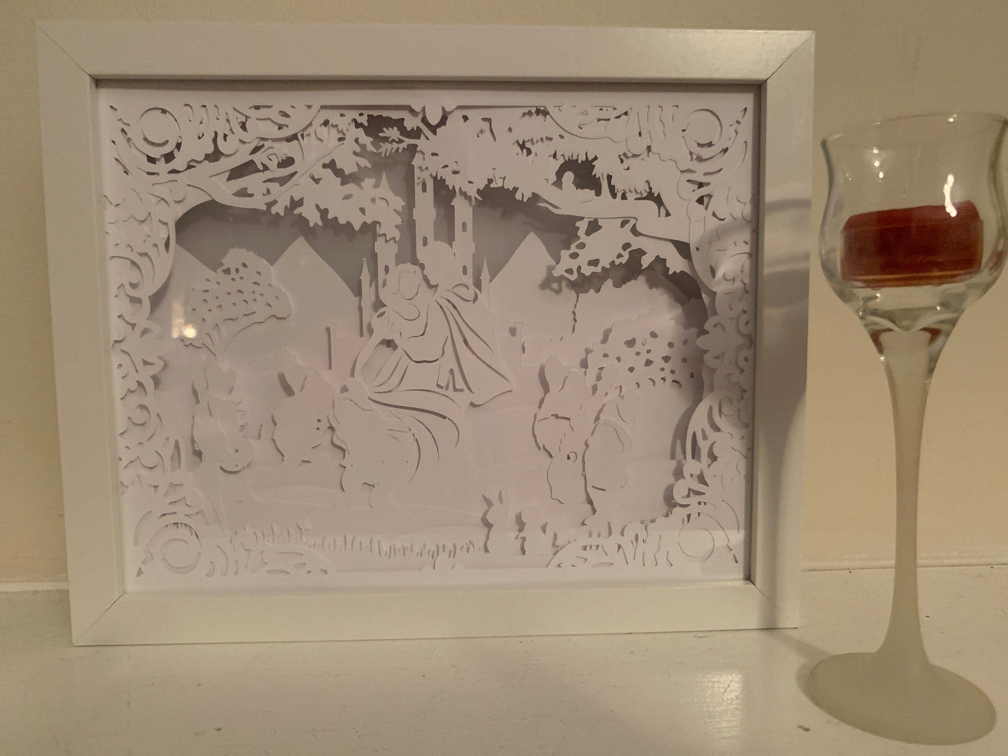 Snow White Lightbox: Handmade Shadow Box Frame, Kids Room Decor
