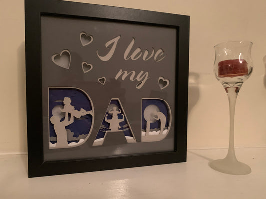 I love my Dad, Father’s Day Gift, Grandfather, Kids, Decorative Lightbox light Shadow Box Shadowbox Frame, Great gift! Beautifully unique!