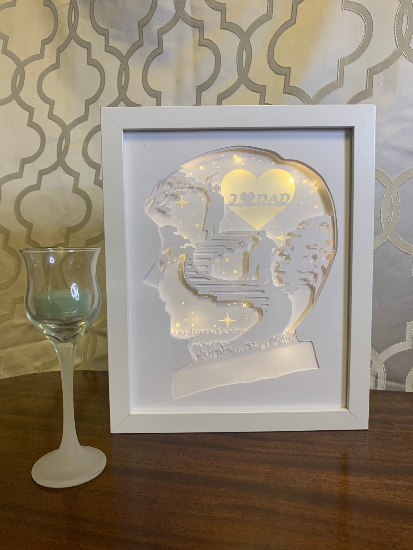 I Love Dad Shadow Lightbox: Father's Day LED Gift (8"x10")