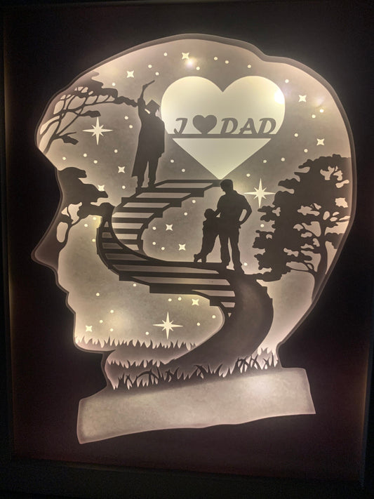 I Love Dad Shadow Lightbox: Father's Day LED Gift (8"x10")