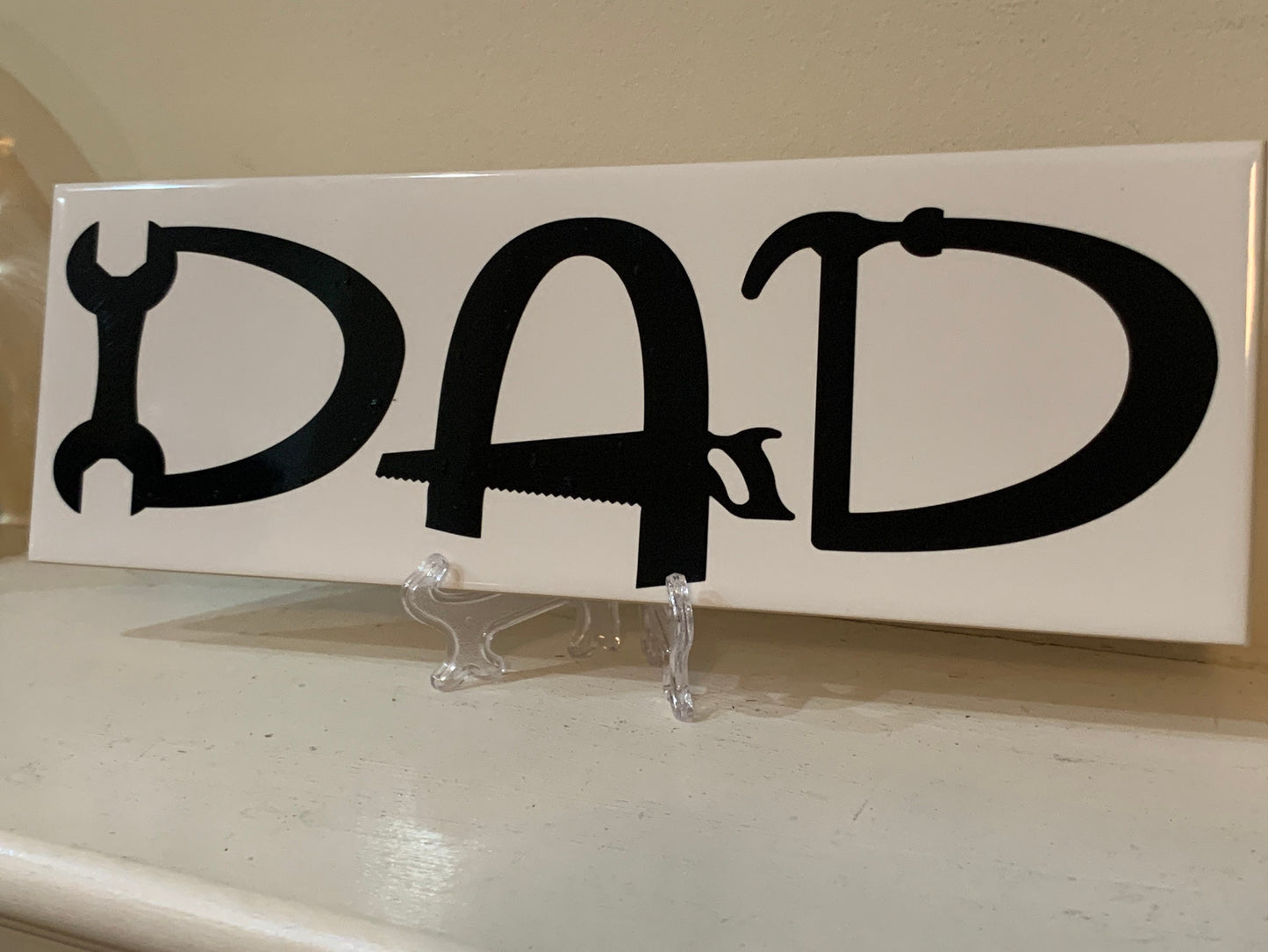 Father Dad Decorative Name Plate Plaque, customize with kids names, Great Father’s Day gift, includes FREE stand