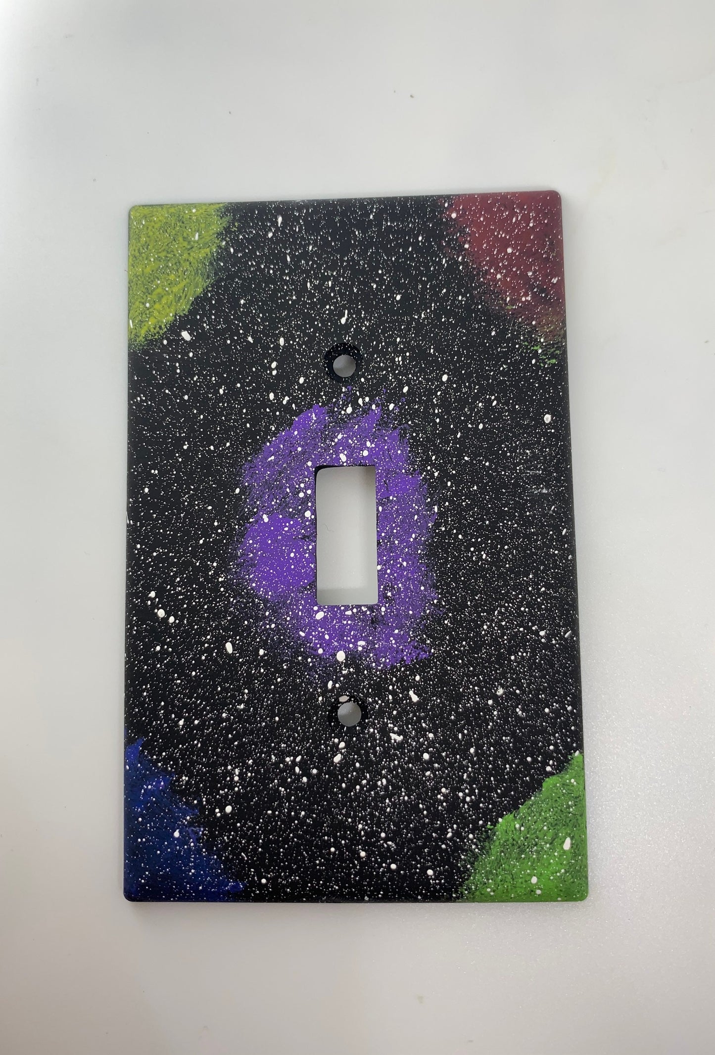 Hand-Painted Galaxy Light Switch Cover Plate: Space Theme Decor