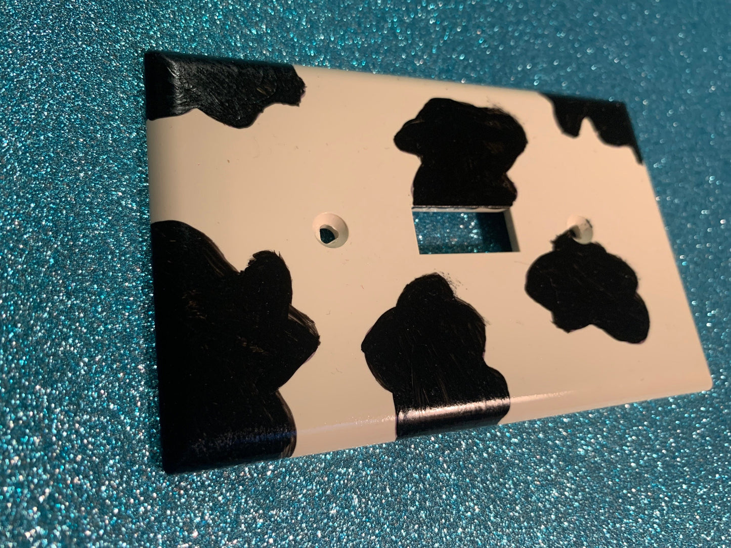 Hand painted Cow print light switch cover plate