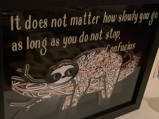 Llama Shadow Box Frame: Confucius Quote, Decorative Art (8x10)