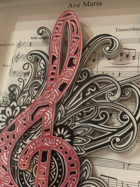 Ave Maria Sheet Music Shadow Box: Customizable Music Note Wall Art