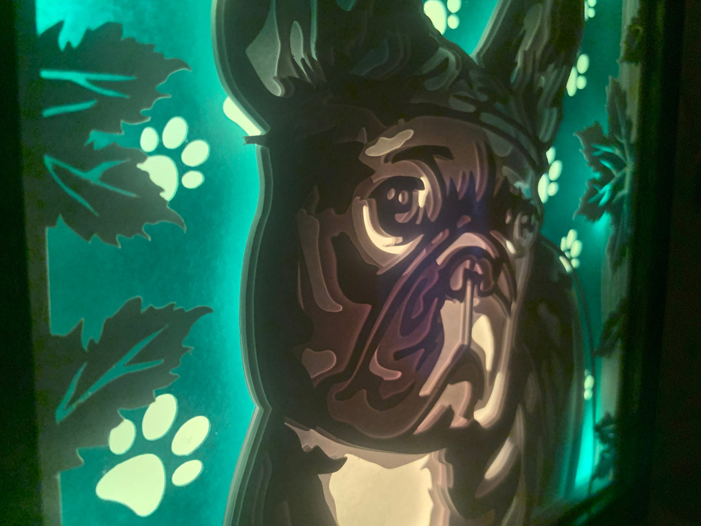 French Bulldog Lighted Shadow Box: Dog Lover Gift