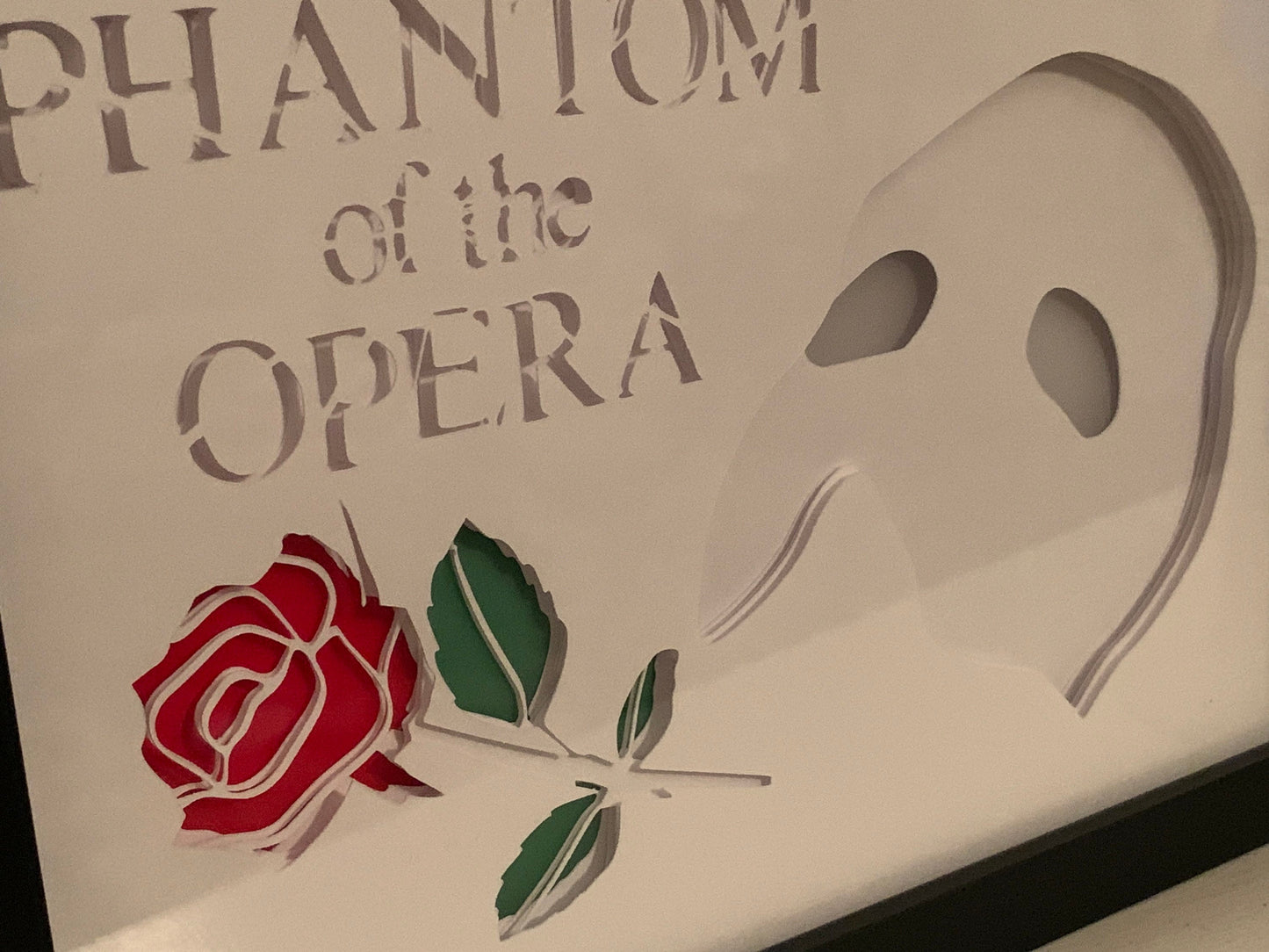 Phantom of the Opera Lightbox: Theater Mask Shadow Box Art
