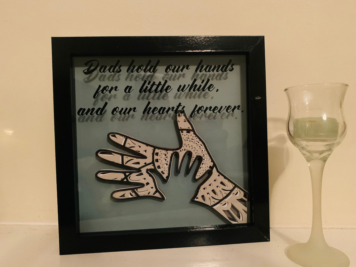 Father Son Hands Shadow Box Frame: Sentimental Dad Gift