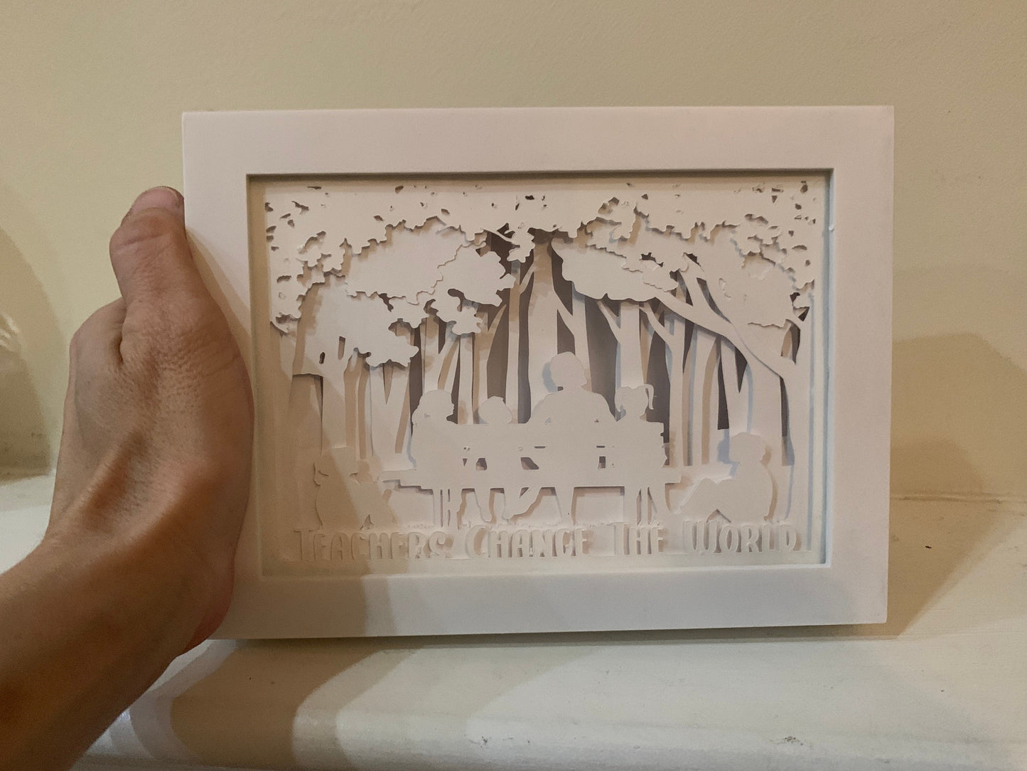 Teacher Lightbox: "Teachers Change the World" Shadow Box Gift