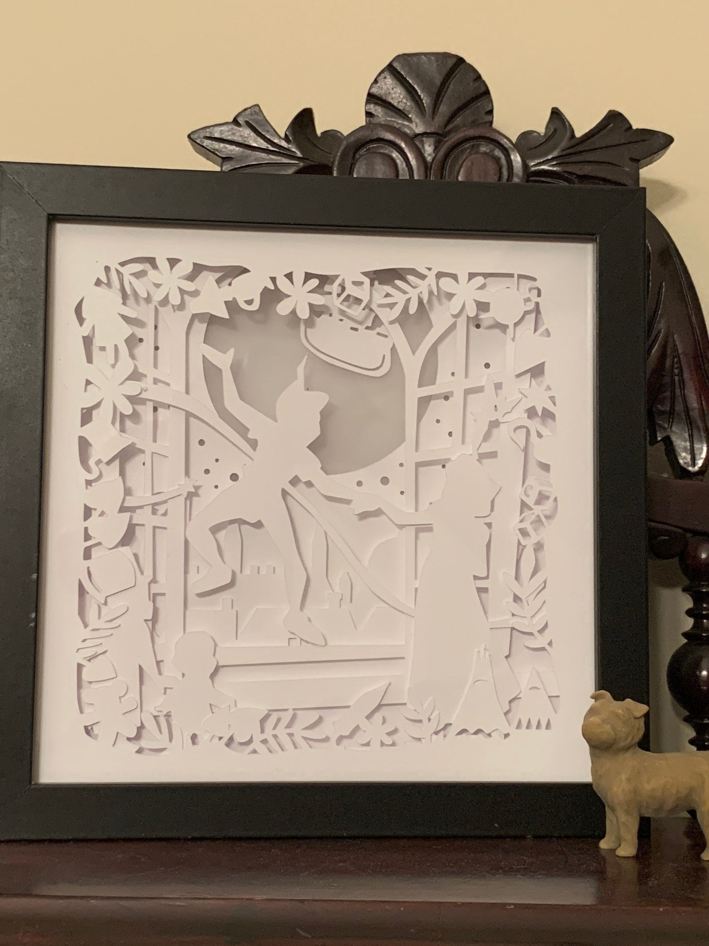 Peter Pan light, Tinkerbell lamp, Neverland room decor, gift for kids, Nursery decor, led wall sign, wall art, lighted shadow box, kids room