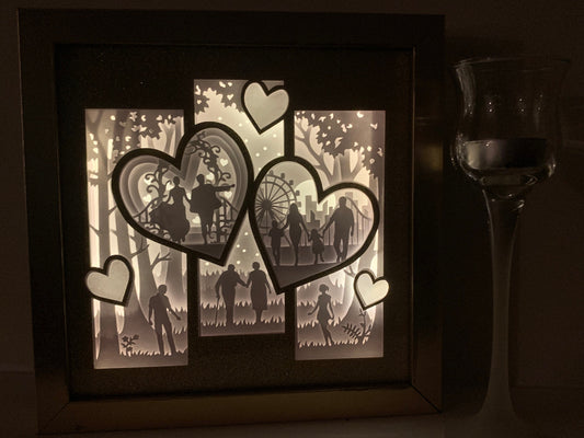 Golden Anniversary Shadow Box Frame: Lighted 8x8 Wall Art