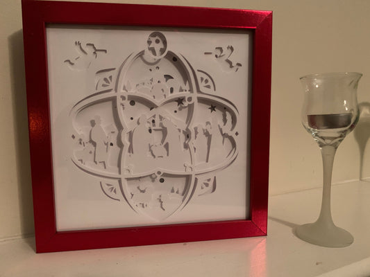 Nativity Scene Shadow Box: Christmas LED Lamp Decor