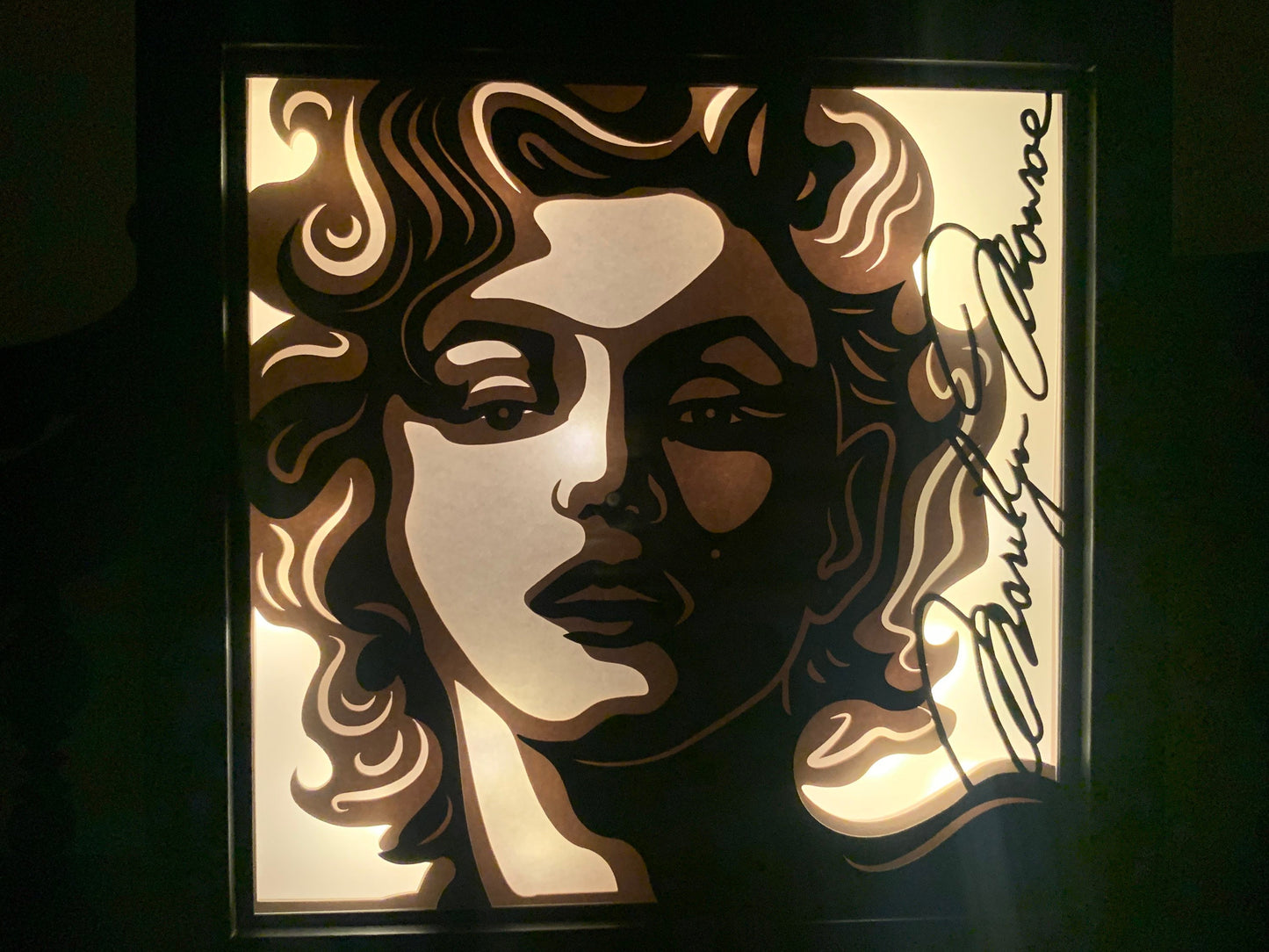 Marilyn Monroe Shadowbox: LED Light, Home Decor