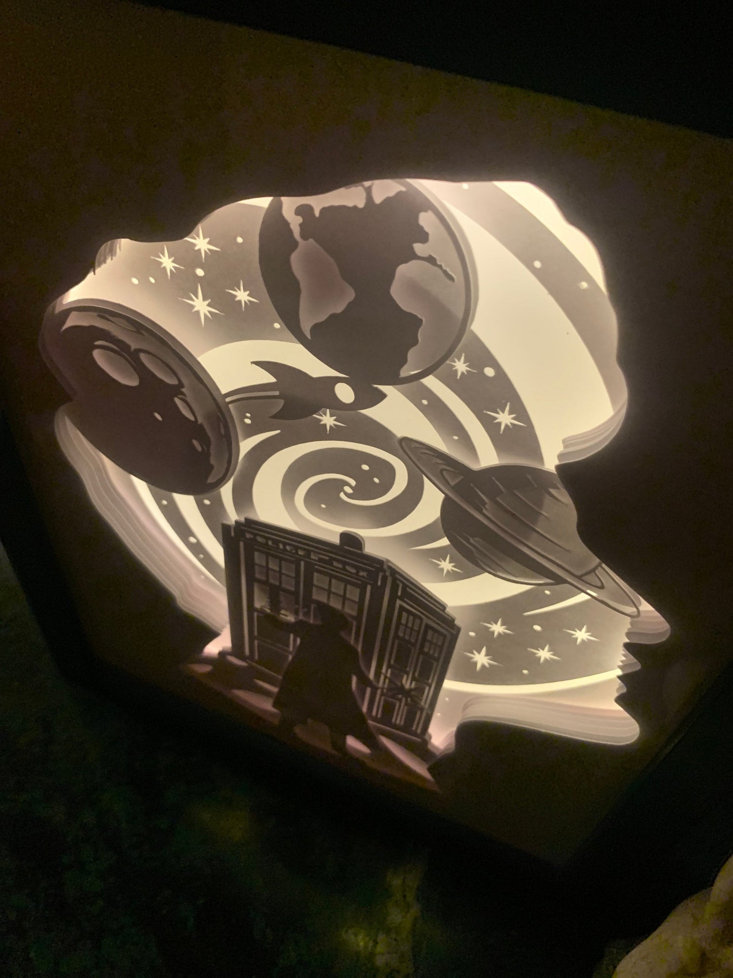 Doctor Who LED Shadow Box: Sci-Fi Wall Art, Game Room Decor