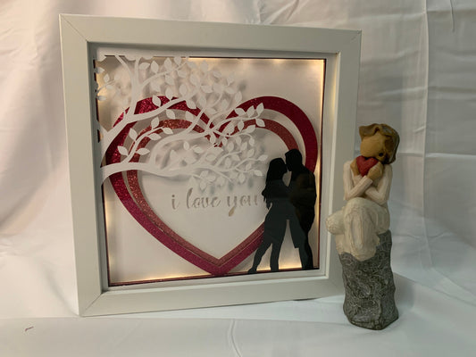 Couple in Love, Valentine’s Day, Decorative Shadow Box, Shadowbox Frame, Unique Valentine gift!!!