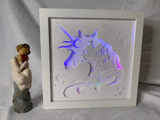 Unicorn Shadowbox Night Light: Mystical Nursery Decor