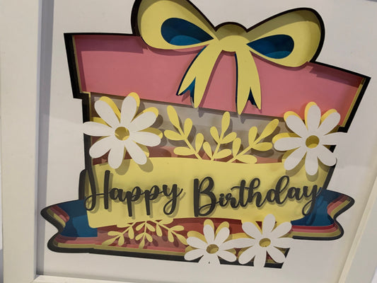 Happy Birthday Shadow Box Frame: Decorative Gift