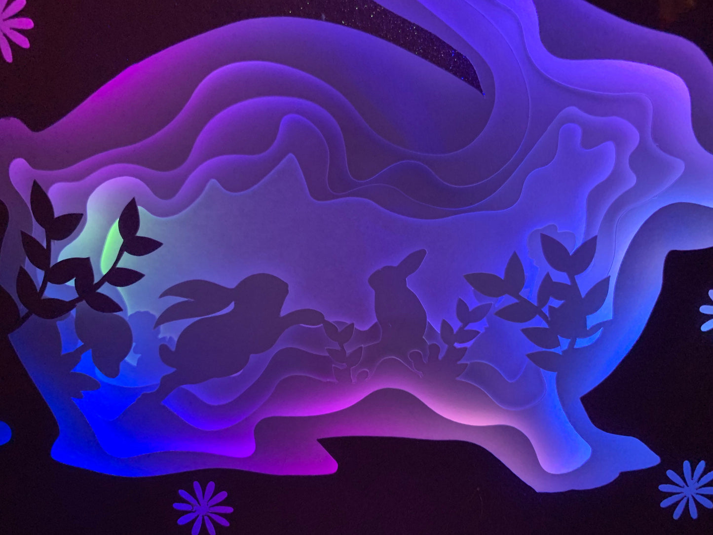 Easter Bunny Shadow Box: LED Light Up Wall Art