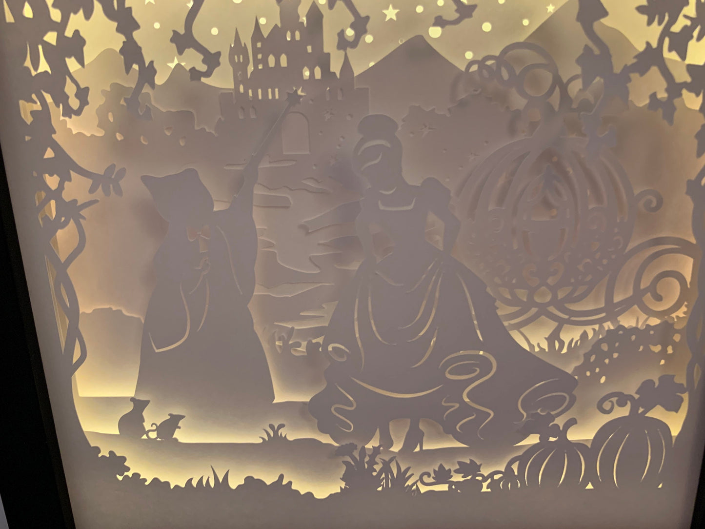 Cinderella Shadow Box: Fairy Godmother Night Light, Kids Room Decor