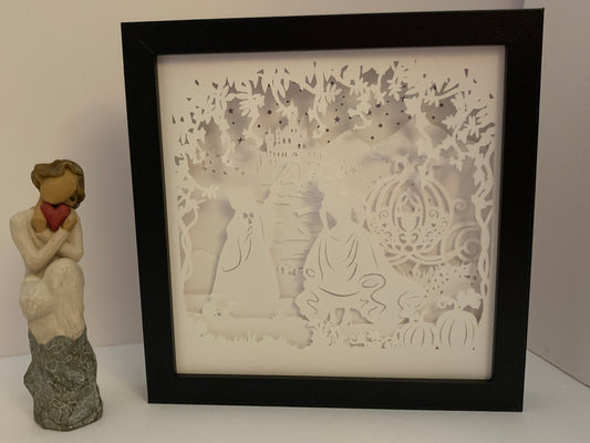 Cinderella Shadow Box: Fairy Godmother Night Light, Kids Room Decor