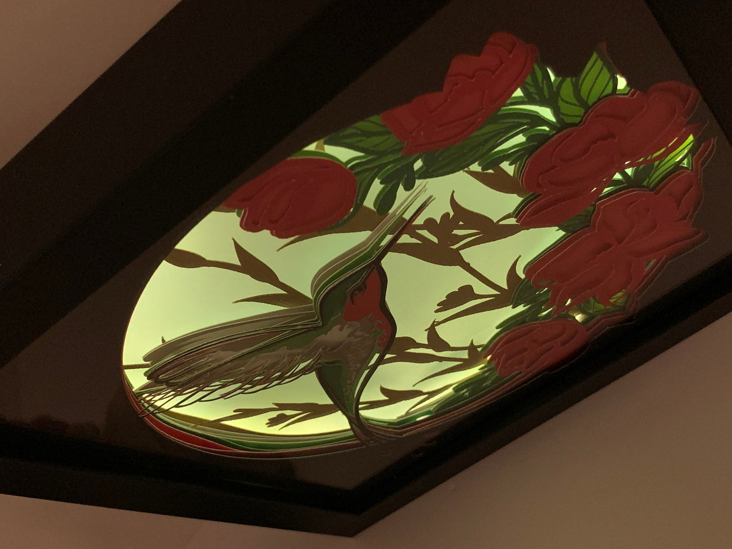 Hummingbird lightbox, light box, Decorative Lighted Shadow Box, Shadowbox Frame lamp, great birthday gift, gift for wife or girlfriend