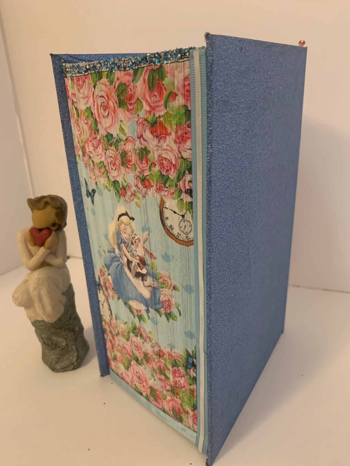 Alice in Wonderland Book Decor: Glitter Vinyl Decorative Book Fold
