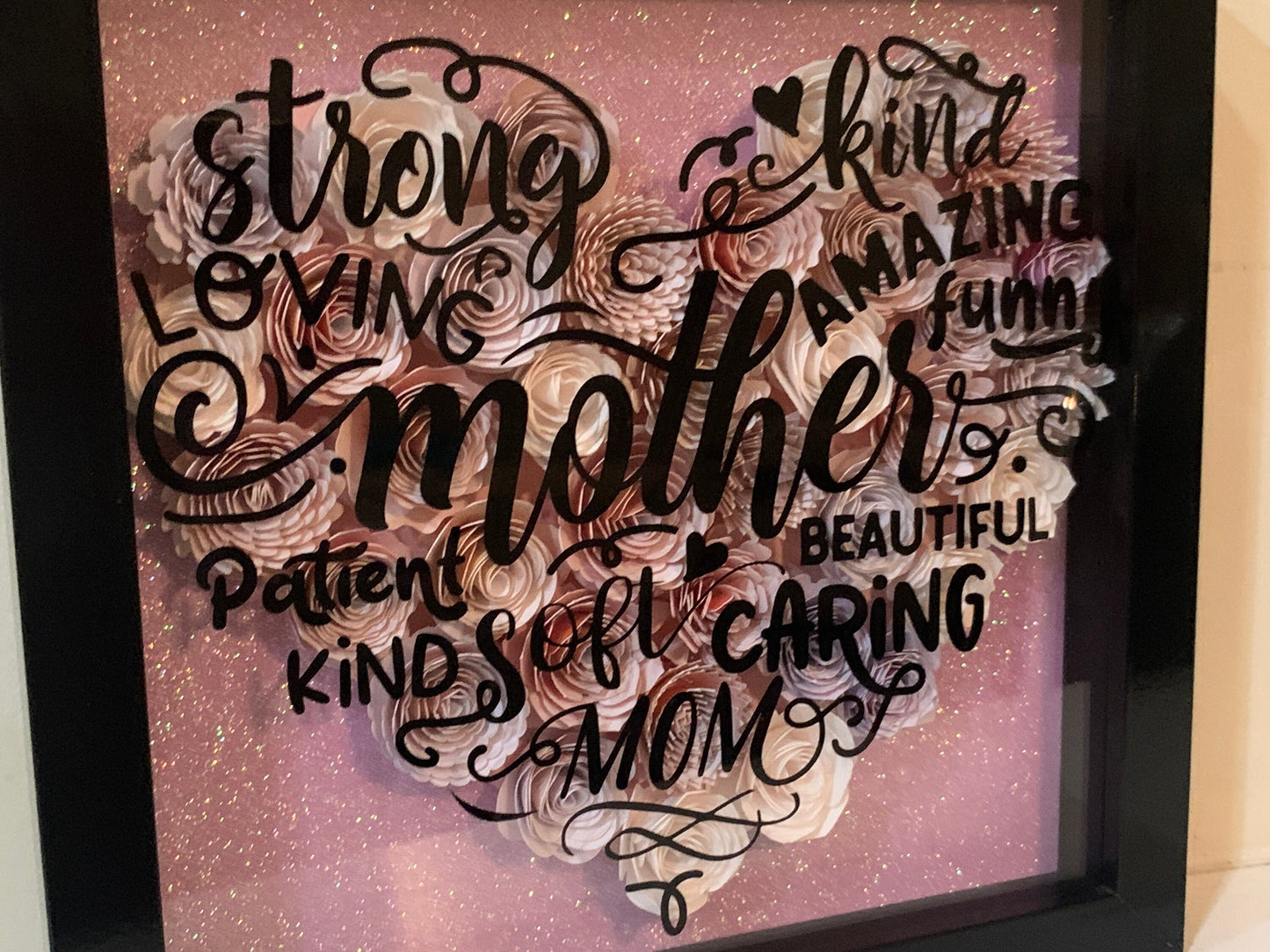 Flower Shadow Box: Personalized Mother/Grandma Gift