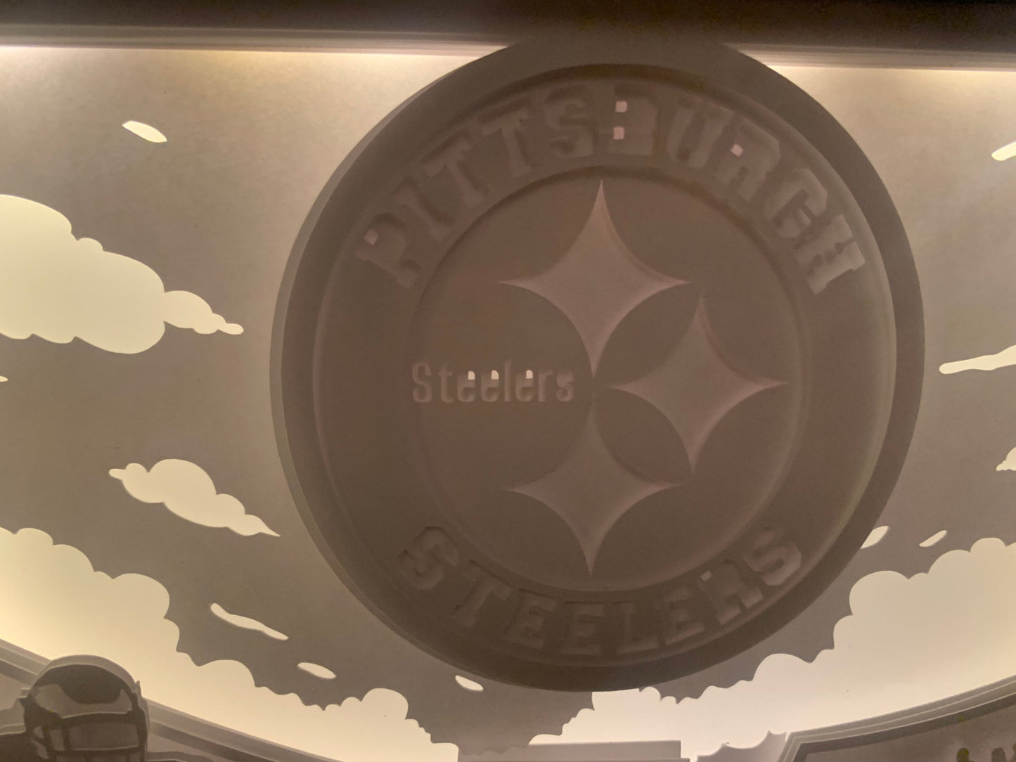 Pittsburgh Steelers Lighted Shadow Box: Football Fan Gift, LED Lamp