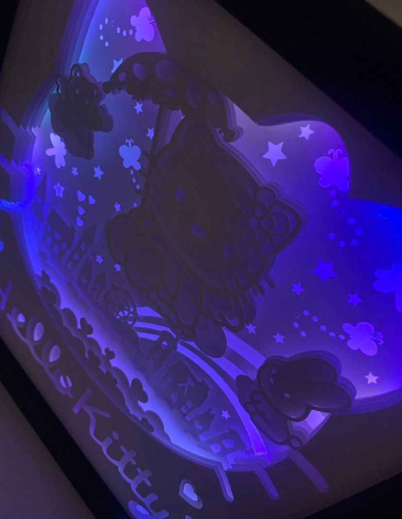 Hello Kitty Lighted Shadow Box: Kids Room Decor