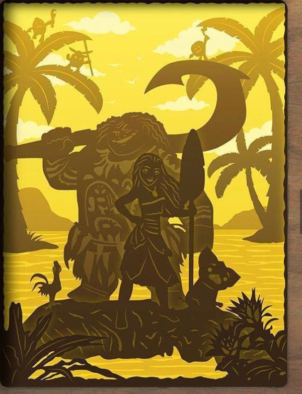 Moana Lightbox: Handcrafted Shadow Box Night Light