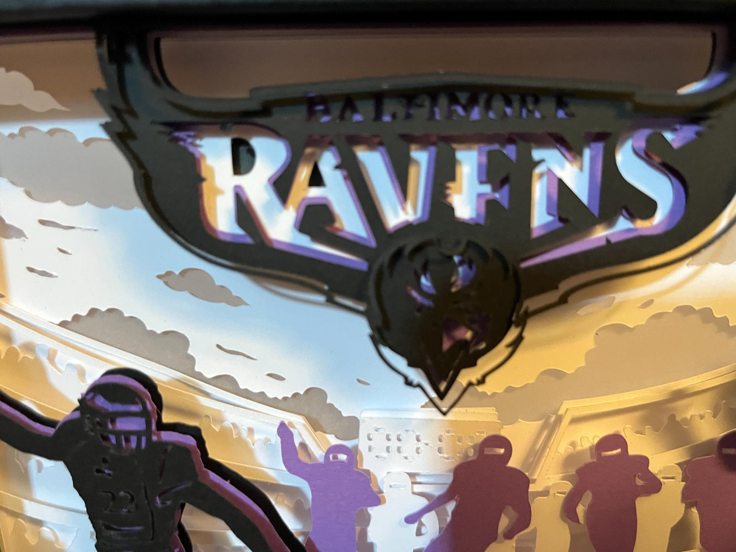 Baltimore Ravens Lighted Shadow Box: Football Fan Gift, LED Lamp