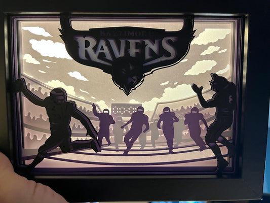 Baltimore Ravens Lighted Shadow Box: Football Fan Gift, LED Lamp