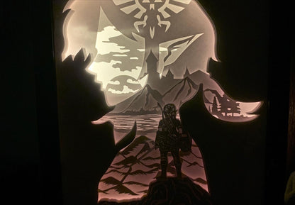 Zelda Lightbox: Legend of Zelda Shadow Box Art - Gamer Gift