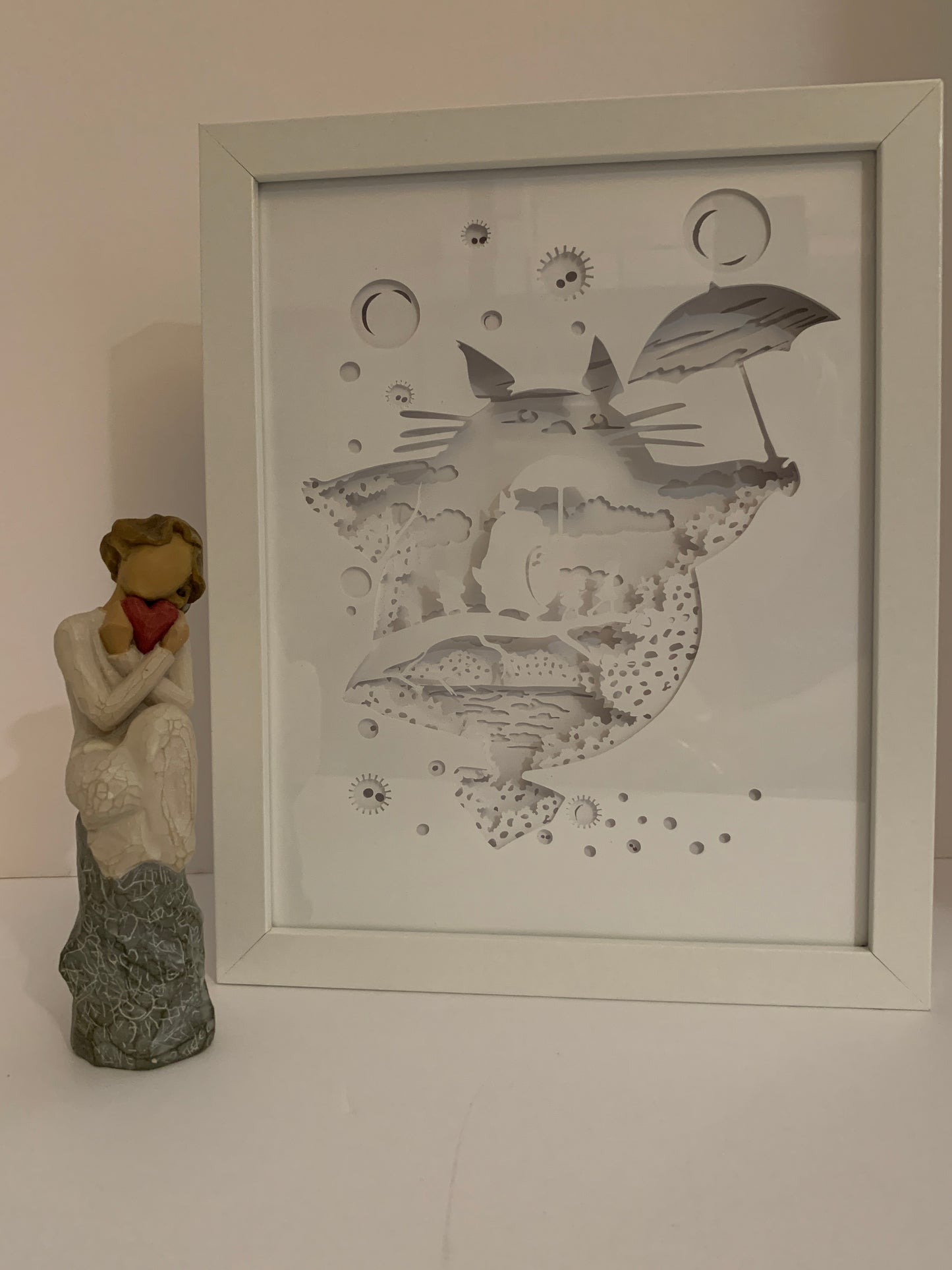 Totoro, Anime, Studio Ghibli, Decorative Shadow Box Shadowbox Frame, LED lamp, wall art, sign. Gift for Anime Fan, Game Room decor