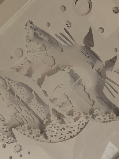 Totoro, Anime, Studio Ghibli, Decorative Shadow Box Shadowbox Frame, LED lamp, wall art, sign. Gift for Anime Fan, Game Room decor