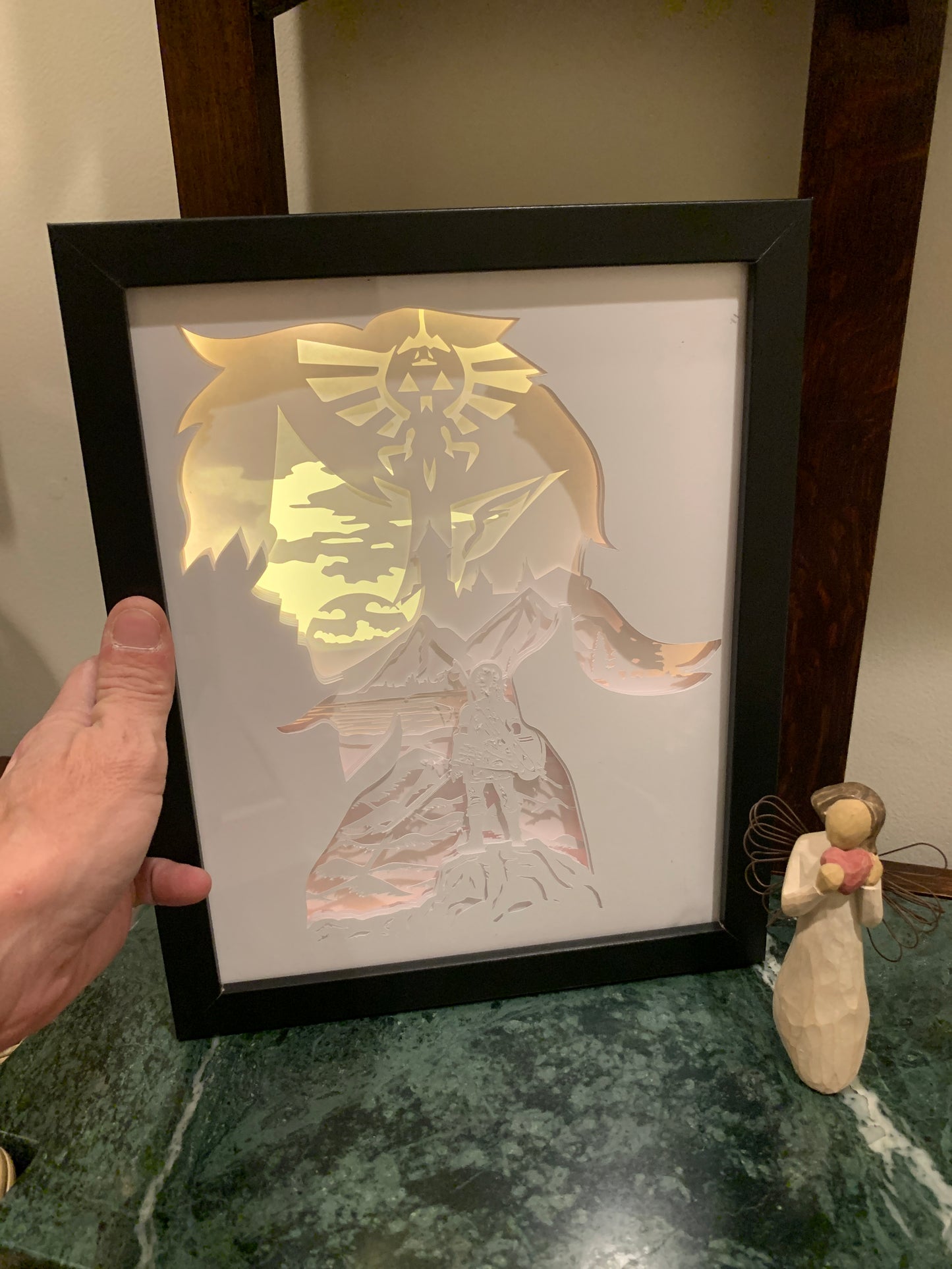 Zelda Lightbox: Legend of Zelda Shadow Box Art - Gamer Gift