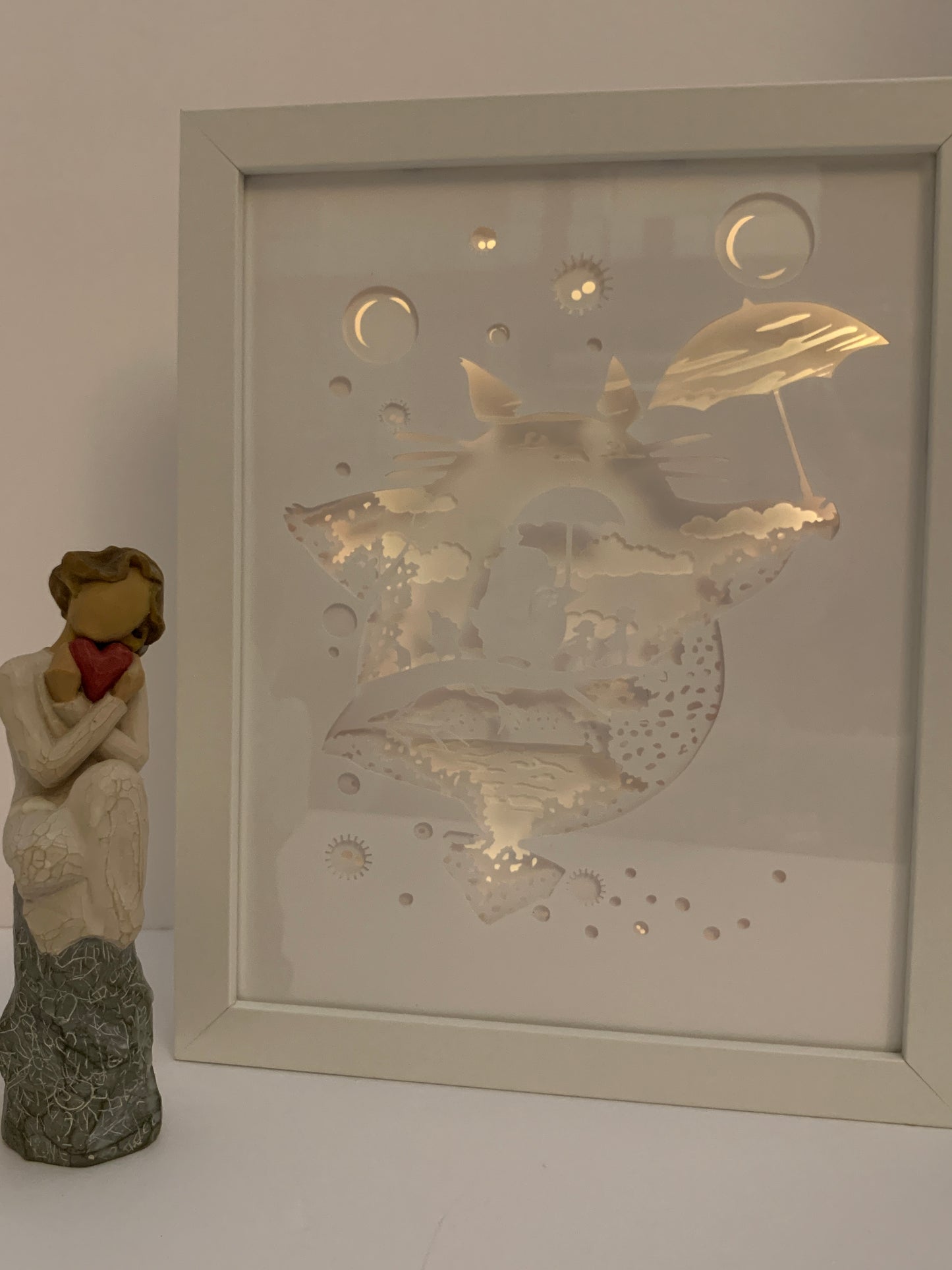 Totoro, Anime, Studio Ghibli, Decorative Shadow Box Shadowbox Frame, LED lamp, wall art, sign. Gift for Anime Fan, Game Room decor