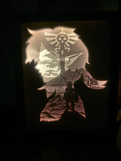 Zelda Lightbox: Legend of Zelda Shadow Box Art - Gamer Gift