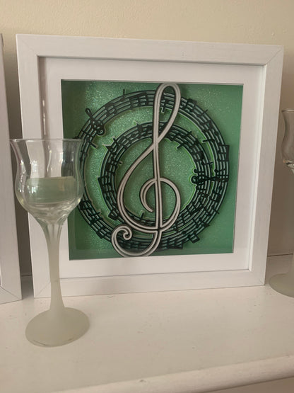 Treble Clef Lighted Shadow Box: Music Lover Gift