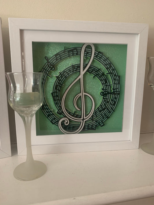 Treble Clef Lighted Shadow Box: Music Lover Gift