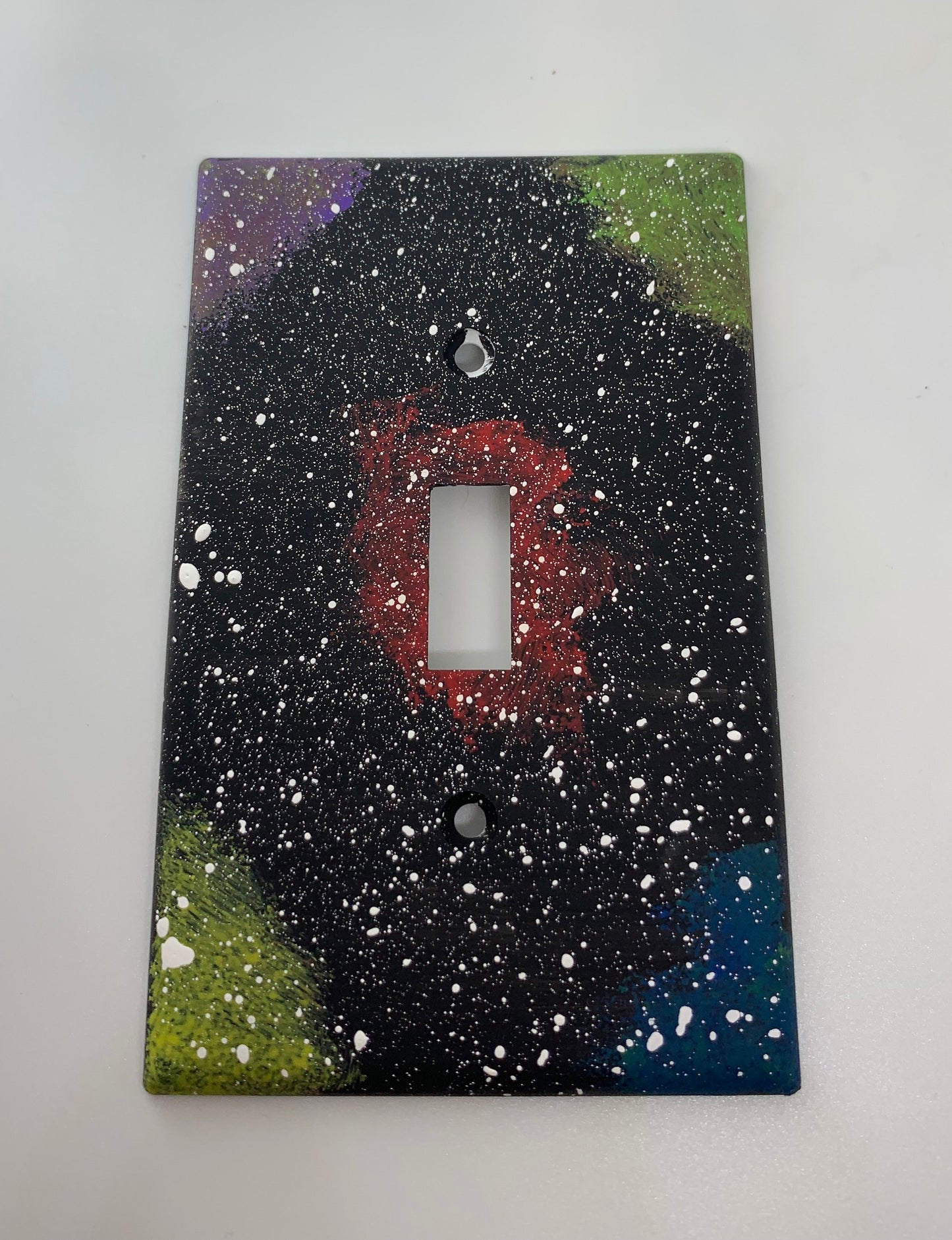 Hand-Painted Galaxy Light Switch Cover Plate: Space Theme Decor