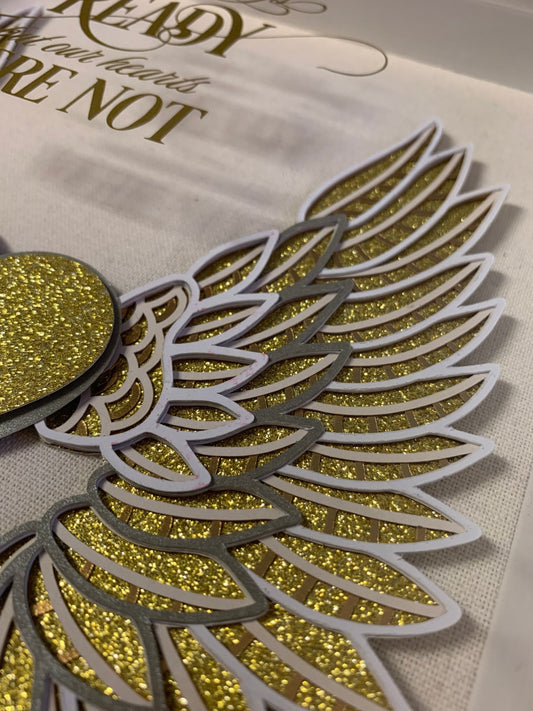 Angel Wings Memorial Shadow Box: Remembrance Gift (9" x 9")