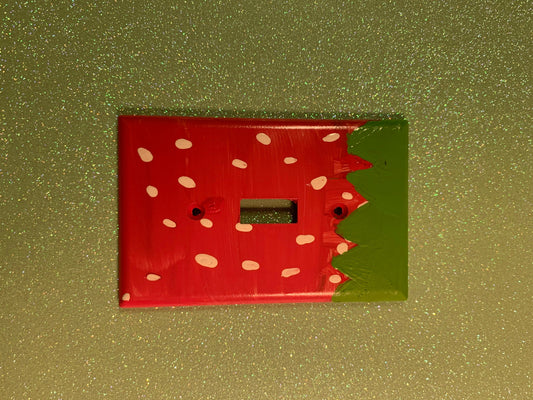 Hand-Painted Strawberry Light Switch Cover Plate: Autism Awareness Art