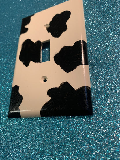 Hand painted Cow print light switch cover plate