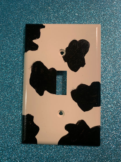 Hand painted Cow print light switch cover plate