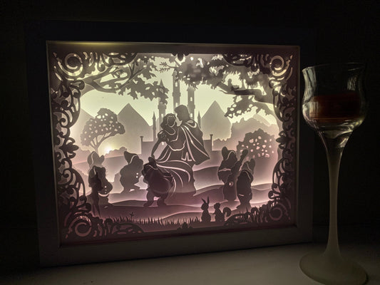 Snow White Lightbox: Handmade Shadow Box Frame, Kids Room Decor
