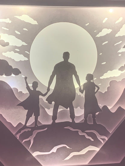 Father's Day Shadow Lightbox: Unique LED Light Box Frame